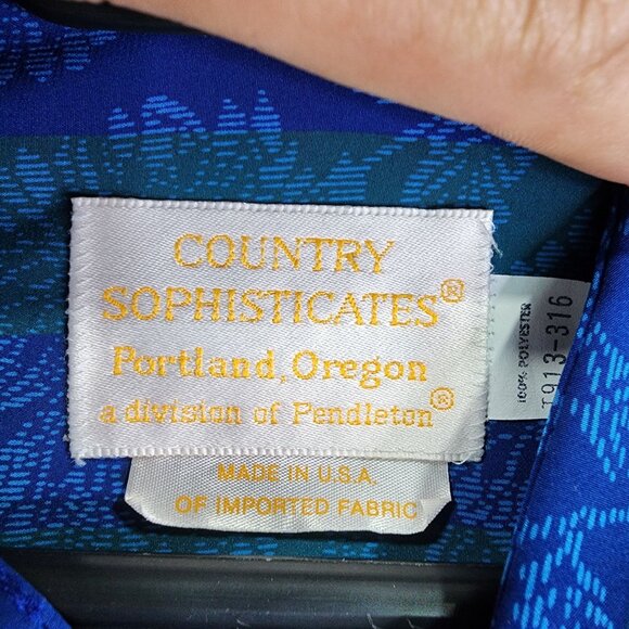 Womens 2 Pc Vintage Country Sophisticates Pendleton Floral Shirt & Scarf Tie XL - Picture 4 of 8